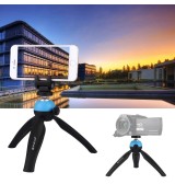 Mini Tripod with 360° Ball Head & Phone Clamp for Smartphones (Blue)