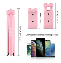 PULUZ Pocket Mini kunststof statiefbevestiging met telefoonklem voor smartphones (roze) voor 3,38 €
