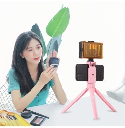PULUZ Pocket Mini Plastic Tripod Mount with Phone Clamp for Smartphones (Pink) at 3,38 €