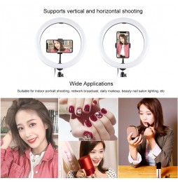 PULUZ 11.8 inch 30cm RGBW Light + 1.1m Tripod Mount Curved Surface Dimmable LED Dual Color Temperature LED Ring Selfie Vloggi...