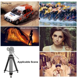 PULUZ Professional Heavy Duty Video Camcorder Aluminum Alloy Tripod for DSLR / SLR Camera, Adjustable Height: 62-140cm at 74,...