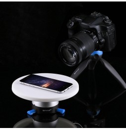 PULUZ Electronic 360 Degree Rotation Panoramic Tripod Head + Round Tray with Control Remote for Smartphones, GoPro, DSLR Came...