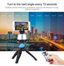 PULUZ Elektronischer 360-Grad-Panoramakopf + Stativhalterung + GoPro-Klemme + Telefonklemme mit Fernbedienung für Smartphones...
