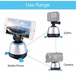 PULUZ elektronische 360 graden rotatie panoramische kop met afstandsbediening voor smartphones, GoPro, DSLR-camera's (blauw) ...