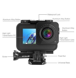 PULUZ 61m Waterproof Housing Protective Case with Buckle Basic Mount & Screw for DJI Osmo Action(Black) at 18,52 €