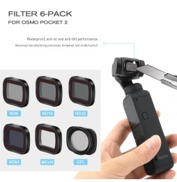 STARTRC 1108561 6 In 1 ND8 + ND16 + ND32 + ND64 + MCUV + CPL Adjustable Lens Filter Set for DJI OSMO Pocket 2 at 59,04 €