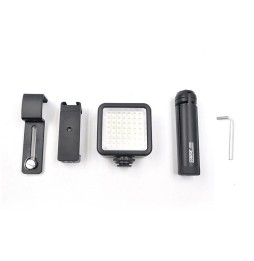 STARTRC Faltbarer Metallstativhalter + Telefonhalterung Feste Ständerhalterung mit LED-Licht für DJI OSMO-Tasche (schwarz) fü...