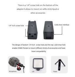 STARTRC Faltbarer Metallstativhalter + Telefonhalterung Feste Ständerhalterung mit LED-Licht für DJI OSMO-Tasche (schwarz) fü...
