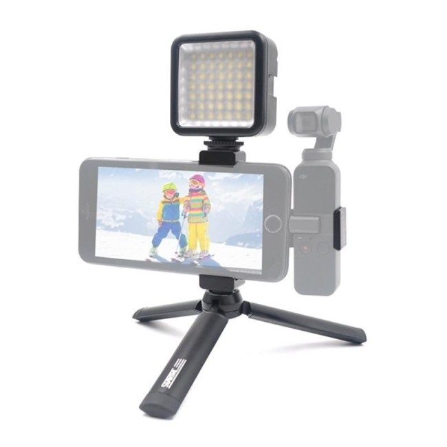 STARTRC Foldable Metal Tripod Holder + Phone Clamp Mount Fixed Stand Bracket with LED Light for DJI OSMO Pocket(Black) at 50,...