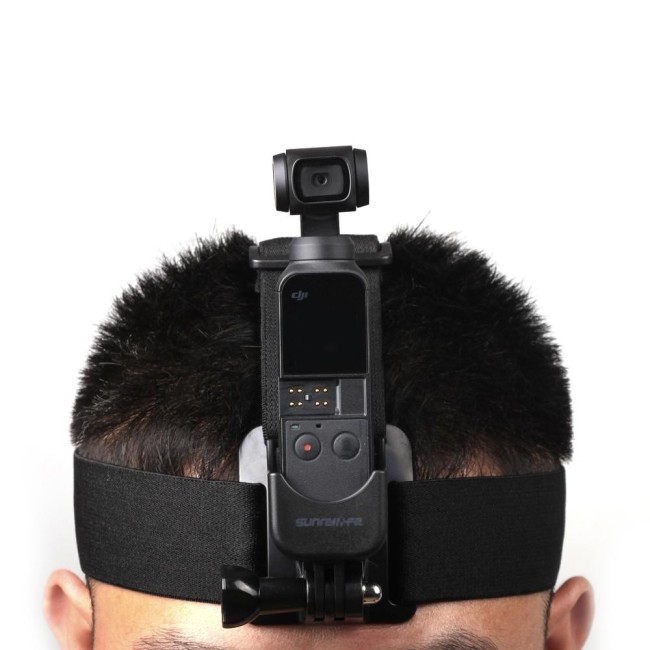 Sunnylife Ceinture de montage de sangle de tête réglable élastique avec  adaptateur pour DJI OSMO Pocket 2 (Noir)