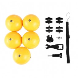 5 PCS PULUZ Diving Floaty Bobber Ball with Safety Wrist Strap & 4 x Connection Mount & Tripod Adapter & Long Screw & Wrench f...