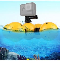 5 PCS PULUZ Diving Floaty Bobber Ball avec dragonne de sécurité et 4 x support de connexion et adaptateur de trépied et longu...