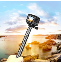 PULUZ 165mm Aluminum Alloy Carbon Fiber Floating Buoyancy Selfie-stick Extension Arm Rods for GoPro HERO9 Black / HERO8 Black...