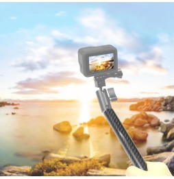 PULUZ 250mm alliage d'aluminium fibre de carbone flottabilité flottabilité tige de bras d'extension Selfie-stick pour GoPro H...