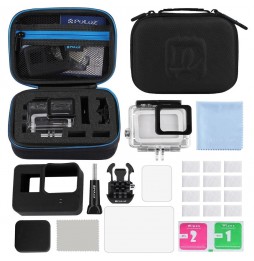 PULUZ 12 in 1 Surfing Accessories Combo Kits with Small EVA Case (Diving Case + Silicone Case + Lens HD Screen Protector + LC...