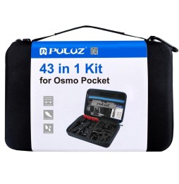 PULUZ 43 in 1 Zubehör Total Ultimate Combo Kits für DJI Osmo Pocket mit EVA-Koffer (Brustgurt + Handgelenkriemen + Saugnapfha...