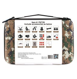 PULUZ 45 in 1 Zubehör Ultimative Combo-Kits mit Camouflage EVA-Koffer (Brustgurt + Saugnapfhalterung + 3-Wege-Schwenkarme + J...