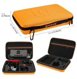 PULUZ 45 in 1 Accessories Ultimate Combo Kits with Orange EVA Case (Chest Strap + Suction Cup Mount + 3-Way Pivot Arms + J-Ho...