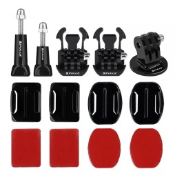 PULUZ 24 in 1 Bike Mount Accessories Combo Kits with EVA Case (Wrist Strap + Helmet Strap + Extension Arm + Quick Release Buc...