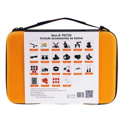 PULUZ 53 in 1 Zubehör Ultimate Ultimate Combo Kits mit orangefarbenem EVA-Gehäuse (Brustgurt + Saugnapfhalterung + 3-Wege-Sch...