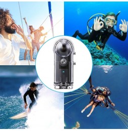 PULUZ 30m Underwater Waterproof Housing Protective Case for Ricoh Theta S / Theta V / Theta SC 360, with Buckle Basic Mount &...