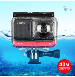 PULUZ 40m Underwater Depth Diving Case Waterproof Camera Housing for Insta360 ONE R Panorama Camera Edition(Transparent) voor...