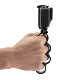PULUZ Handheld Plastic Knuckles Fingers Grip Ring Einbeinstativ-Stativhalterung mit Rändelschraube für GoPro HERO9 Schwarz / ...