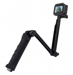 PULUZ 3-Wege-Griff Faltbares Multifunktions-Selfie-Stick-Verlängerungs-Einbeinstativ mit Stativ für GoPro HERO9 Schwarz / HER...