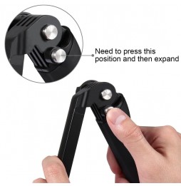PULUZ 3-Way Grip Foldable Multi-functional Selfie-stick Extension Monopod with Tripod for GoPro HERO9 Black / HERO8 Black /HE...