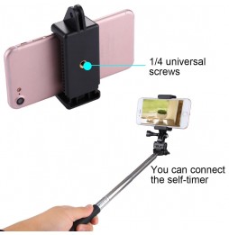 PULUZ Selfie Sticks Adaptateur de montage sur trépied Pince de téléphone pour iPhone, Samsung, HTC, Sony, LG et autres Smartp...
