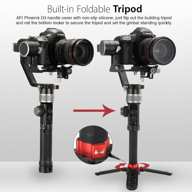 AFI D3 3-Axis Stabilized Handheld Gimbal Stabilizer for GoPro,