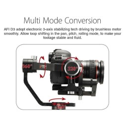 AFI D3 3-Axis Stabilized Handheld Gimbal Stabilizer for GoPro, DSLR Cameras, Smartphones, Built-in Foldable Tripod, Follow Fo...