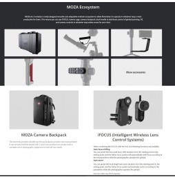 MOZA Air 2 + iFocus-M + Fashion Backpack Stabilisateur de cardan portable 3 axes pour appareil photo reflex numérique, charge...