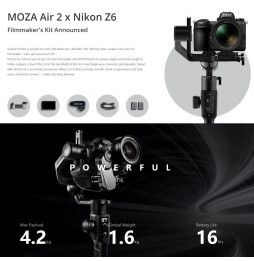 MOZA Air 2 + iFocus-M + Fashion Rucksack 3-Achsen-Gimbal-Handstabilisator für DSLR-Kamera, Belastung: 4,2 kg (schwarz) für 1 ...