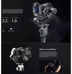 MOZA AirCross 2 Standard 3-Achsen-Gimbal-Handstabilisator für DSLR-Kameras, Belastung: 3,2 kg (schwarz) für 801,63 €