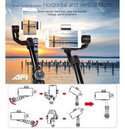 AFI V5 Glatter 3-Achsen-Handbürstenloser kardanischer Stabilisator aus Aluminium mit Stativhalterung und Fülllicht für Smartp...