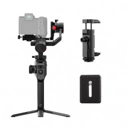 MOZA AirCross 2 Professional 3 Axis Handheld Gimbal Stabilizer with Phone Clamp + Quick Release Plate for DSLR Camera and Sma...