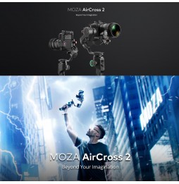 MOZA AirCross 2 Professional 3-Achsen-Gimbal-Handstabilisator mit Telefonklemme + Schnellwechselplatte für DSLR-Kamera und Sm...
