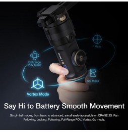 ZHIYUN YSZY017-2 CRANE 2S PRO Stabilisateur de caméra Bluetooth à cardan portable à 3 axes avec trépied + plaque de dégagemen...