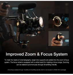 ZHIYUN YSZY014 CRANE 3S-E Stabilisateur de caméra de transmission d'image sans fil à cardan à 3 axes avec poignée Easysling +...