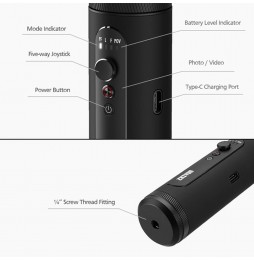 ZHIYUN YSZY012 Smooth-Q2 360-Grad-3-Achsen-Handgimbal-Stabilisator für Smartphones, Belastung: 260 g (schwarz) für 246,68 €