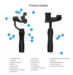 SOOCOO PS3 Bluetooth 3-Axis Stabilized Handheld Gimbal Stabilizer for Smartphones (Black) at 180,28 €