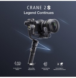 ZHIYUN YSZY017 CRANE 2S Stabilisateur de caméra Bluetooth à cardan portable à 3 axes avec trépied + plaque de dégagement rapi...