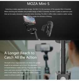 MOZA Mini-S Premium Edition 3 Axis Foldable Handheld Gimbal Stabilizer for Action Camera and Smart Phone(Black) voor 169,68 €