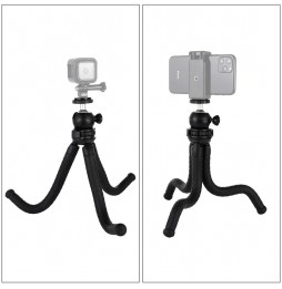 PULUZ Mini Octopus Support de trépied flexible avec rotule pour appareils photo reflex, GoPro, téléphone portable, taille: 30...