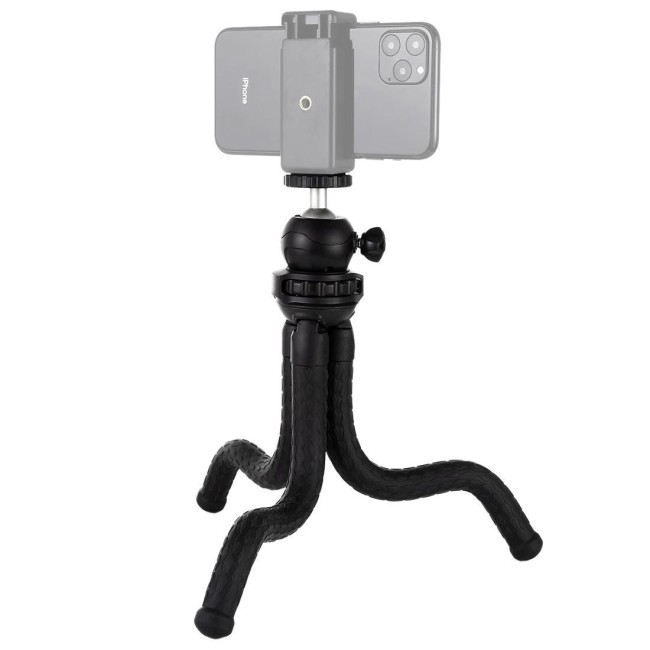 PULUZ Mini Octopus Flexibler Stativhalter mit Kugelkopf für Spiegelreflexkameras, GoPro, Handy, Größe: 30 cm x 5 cm für 11,23 €