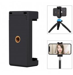 PULUZ Selfie Sticks Tripod Mount Phone Clamp with 1/4 inch Screw Holes & Cold Shoe Base(Black) at 2,18 €