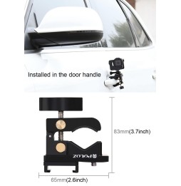 PULUZ Aluminium Alloy Mount Universal Fixing Clamp for GoPro HERO9 Black / HERO8 Black / Max / HERO7, DJI OSMO Action, Xiaoyi...