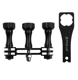 PULUZ CNC Aluminum Multi-functional Connection Mount with 3 Long Screws & Wrench for GoPro HERO9 Black / HERO8 Black / Max / ...