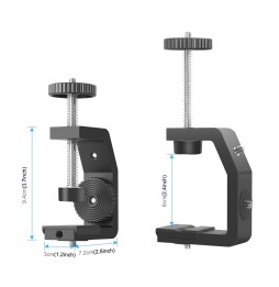 PULUZ Heavy Duty C Clamp Camera Clamp Mount with 1/4 inch Screw for GoPro HERO9 /8 /7 /6 /5 /4 /3+ /3 /2 /1, DJI Osmo Action ...